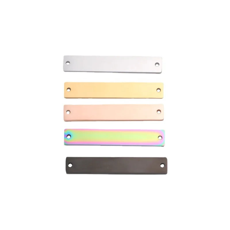 6*35mm Mirror Polished Rectangle Bar Stainless Steel DIY Bracelet Necklace Pendant Accessories