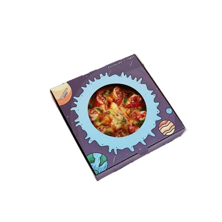 Cheap Corrugated Pizza Box Custom Take Out Pizza Boxes Round Window