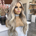 Platinum Color Balayage Style Body Wave High Density Double Drawn Allure Romance Wigs Russian European Hair Silk Base Wig
