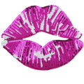 Factory Direct Customized Size Sew on Denim Fabric Eco-Friendly PVC Durable 3D Mouth Sequin Patch for Hats