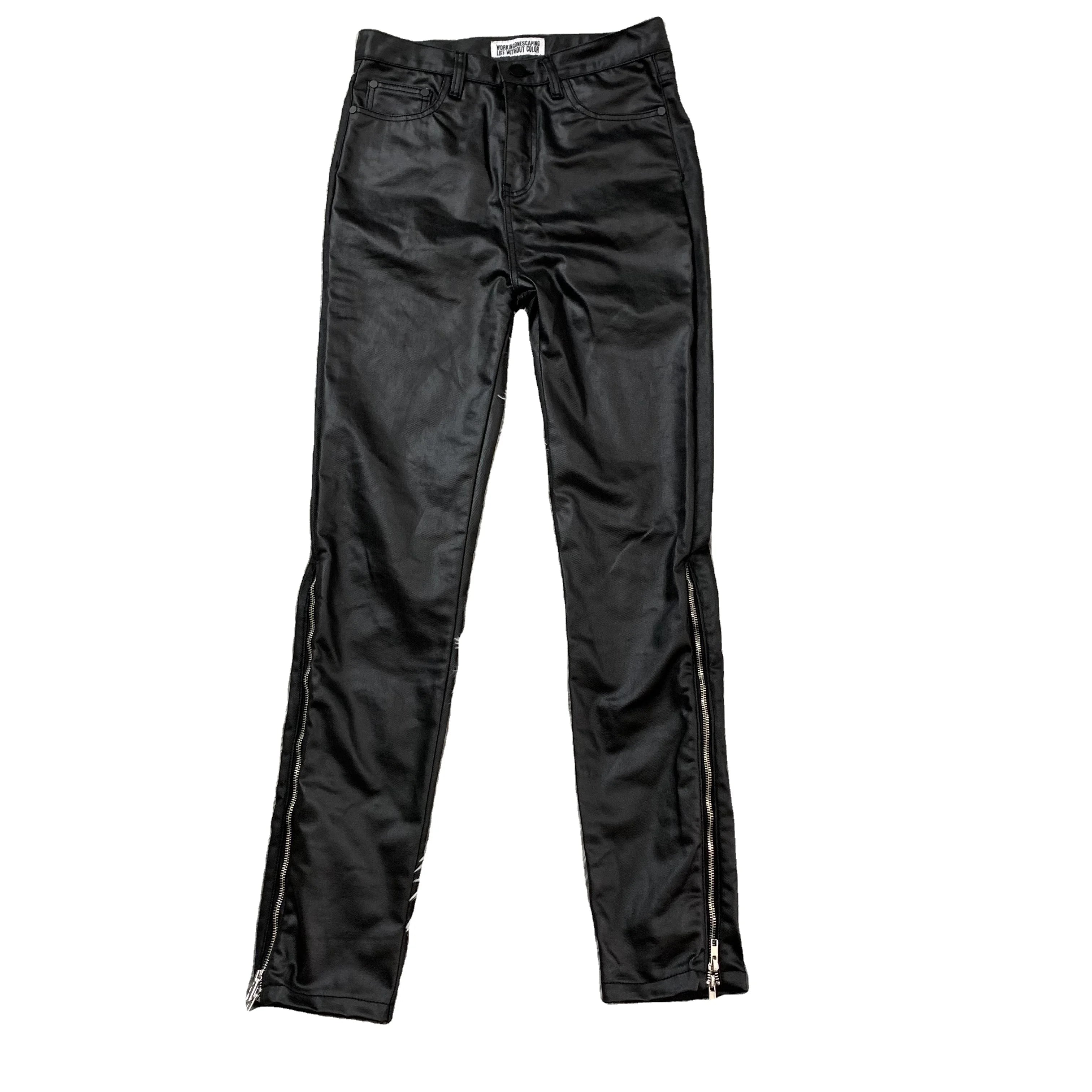 DENIMGUYS Mens Waxing Denim Custom Designer Outseam Double ZIpper Pants Men Stylish Streetwear Waxed Jeans