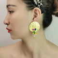High-end Brand Vintage Multiple Statement Drop Earrings Women Heart Skull Shape Gold Plated Retro Dangle Earrings Jewelry
