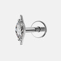 TOPOSH Vertical Stacking Barbell a Three Stone Bezel Setting Labret with an Internal Thread for Cartilage and Helix Use
