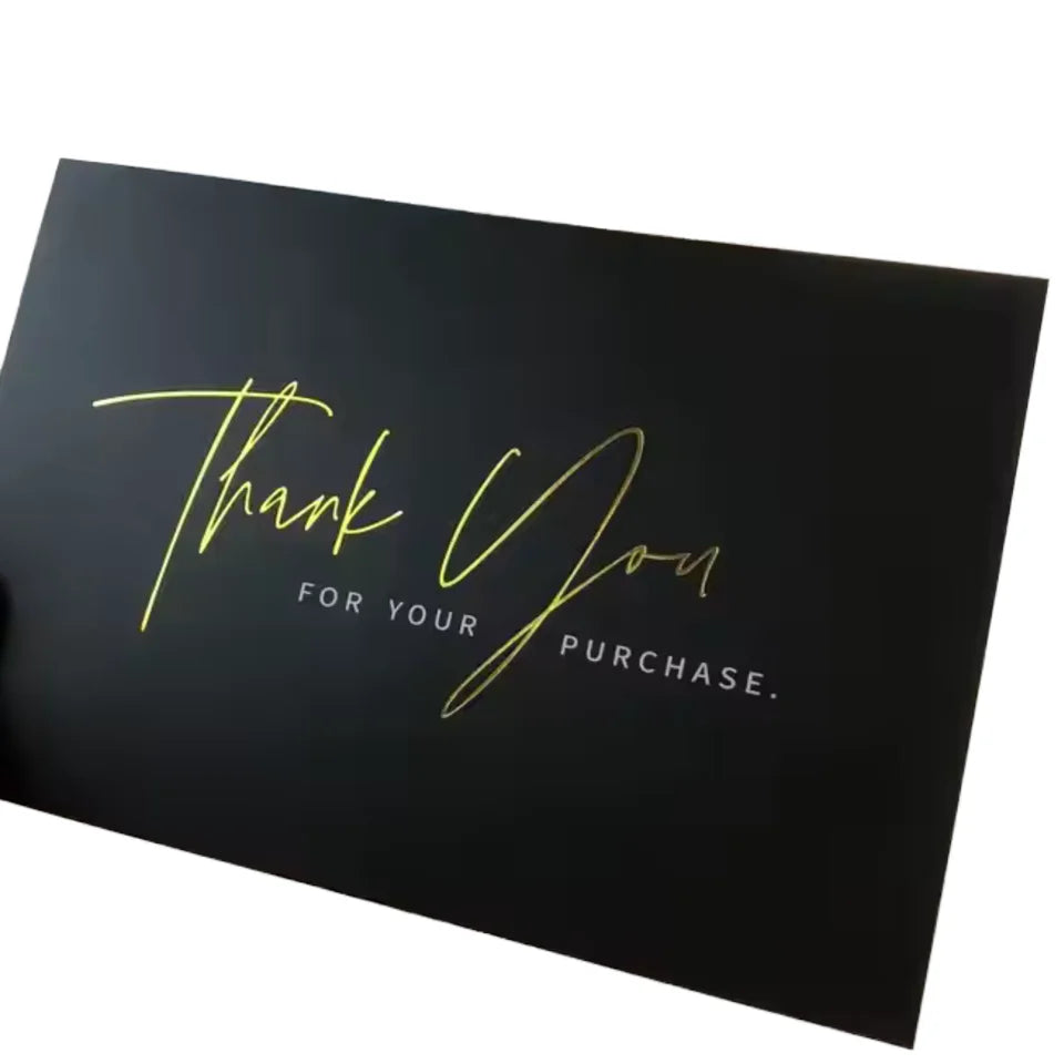 4x6 Luxury Gold Foil Thank You Cards with Custom Logo for Wedding Small Business Graduation Funeral and Bridal Shower