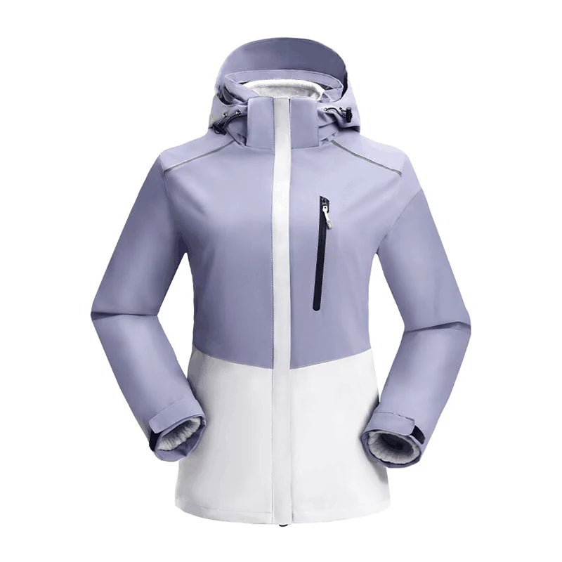 Men's Winter Ski Jacket Waterproof Windproof Fleece Zipper Thick Warm Stand Windbreaker Trekking Hiking Casual Women's Snowboard