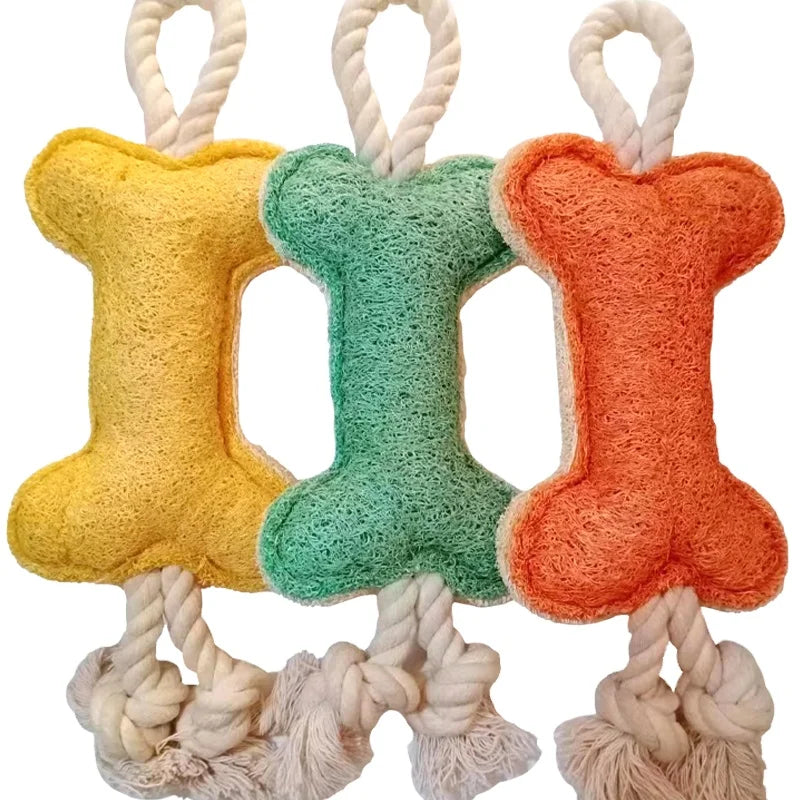 2024 New Eco-Friendly Classic Cotton Rope Loofah Luxury Teeth Cleaning Dog Chew Toy Interactive Strong Durable