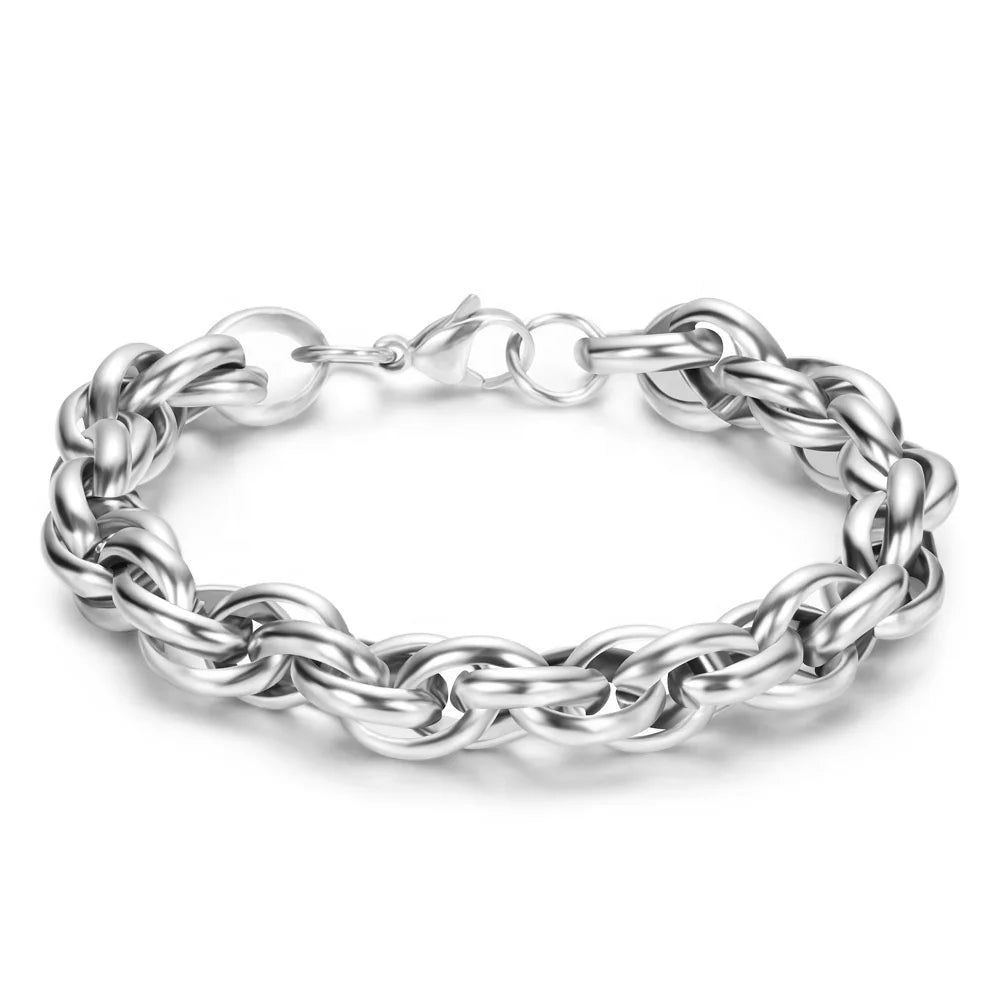 New Punk Motorcycle Chain Men's Fashion Domineering Stainless Steel Twist Bracelet