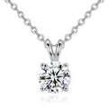 Wholesale Diamond Jewelry S925 Silver Chain 1ct DEF VVS1 Round Solitaire Pendant Moissanite Necklace for Woman Gift