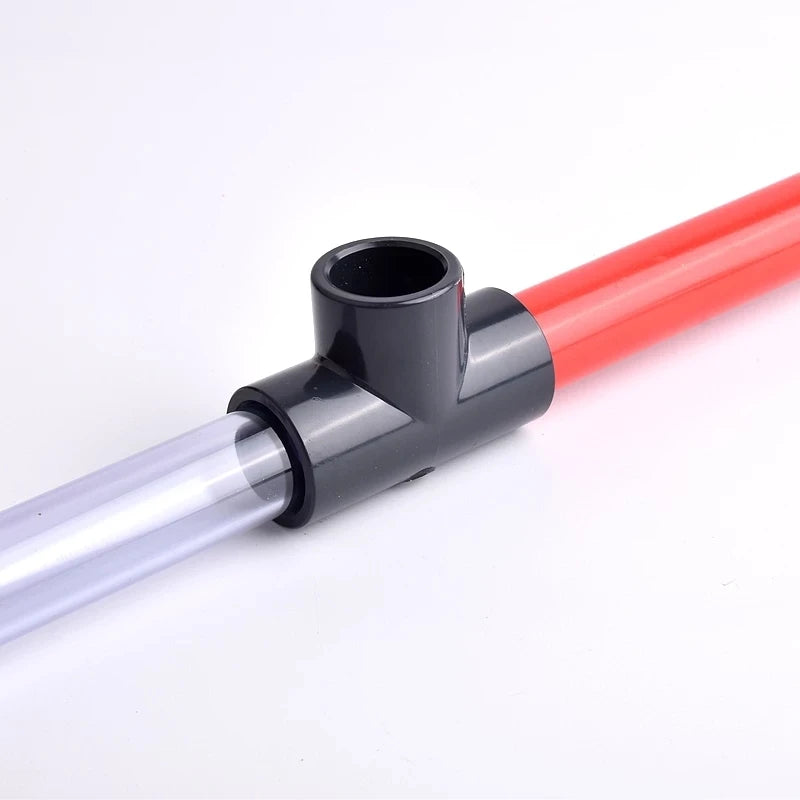 Dark Grey UPVC Pipe Equal Tee Connector Irrigation System Hydroponic Planting Frame Plastic 3-Way Tee Socket Joint
