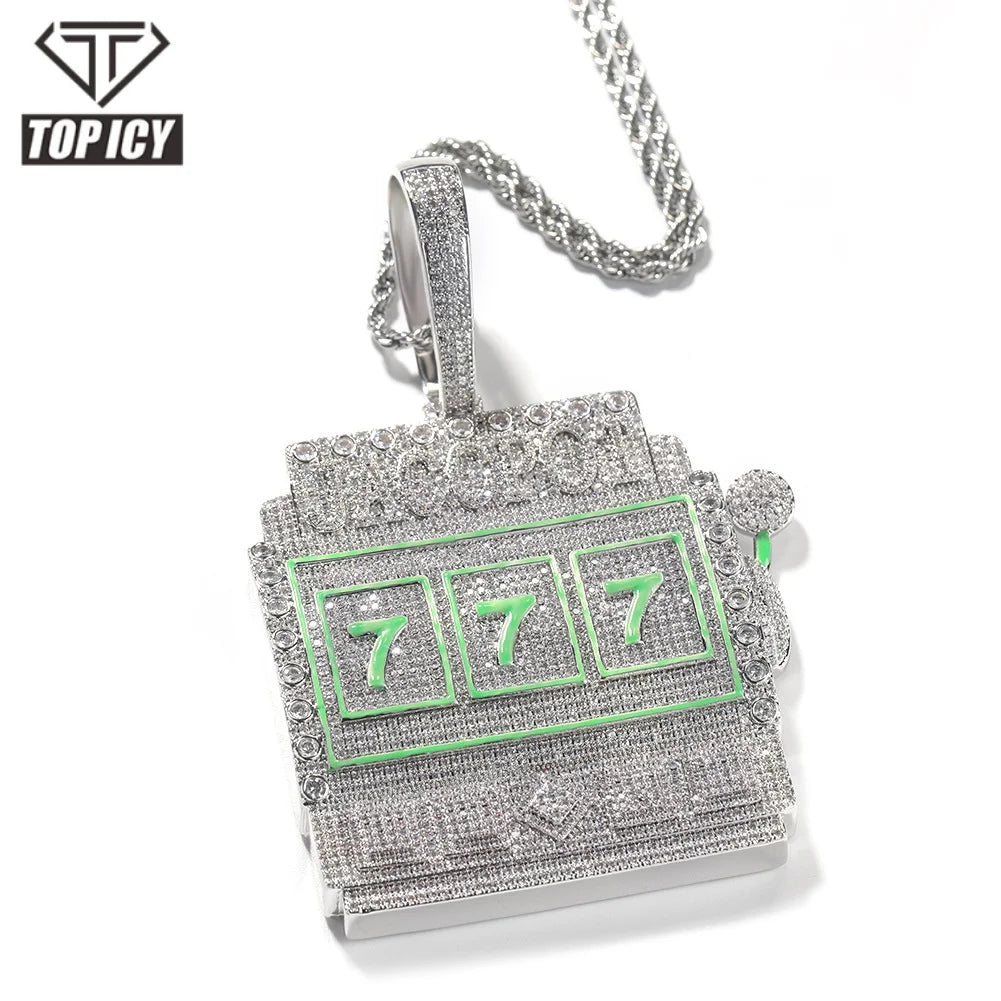 Fashion Jewelry Pendant  Baguette with Diamond  Free 24inch Rope Chain 18k Gold Plated AAAAA+Zircon Iced Out Pendant