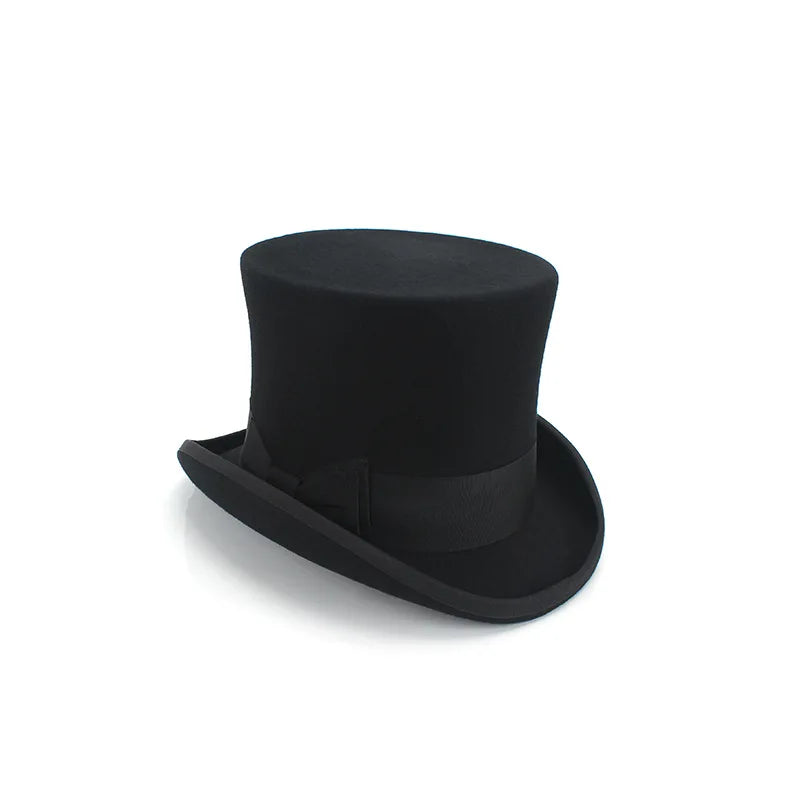 Funny Party Hats Black Top Victorian Hat for Men Felt Tuxedo Costume Coachman Dress up Hat