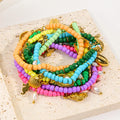 Handmade Glass Beaded Bracelet Wholesale Crystal Natural Stone Round Beads  Stainless Steel 18K Gold Plated for DIY Gifts