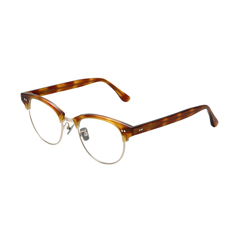 New Design Fashion Handmade Unisex Square Acetate Metal Frames Diamond Face Shape Anti Blue Light Reading Optical Glasses