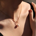 Chic Delicate Fashionable Jewelry Natural Freshwater Pearl Pendant 18K Gold Plated Stainless Steel Necklace No Fading