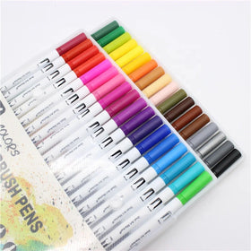 Dual Brush Marker Pens for Coloring36 Colored MarkersFine Tip Markers and Brush Highlighter Pen Set