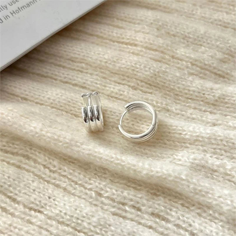 Wholesale 925 Sterling Silver Multi-layer Women Girl's Clip Earrings Fine Jewelry