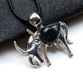 DIY Custom Gemstone Pendant Dress Big Beads Black Obsidian Channel Crystal Rhinestone Decoration Jewelry Custom