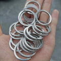 Stainless Steel Split Key Ring Round Flat Hang Chain Hook Diy Craft Key Fob Hardware Accessories 35mm Clasp Connector