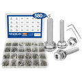 NINDEJIN Stainless Steel Allen Bolts Nuts Washers Assortment Kit M2 M3 M4 M5 Sizes Plain Finish Grade A2-70 MegaBDM