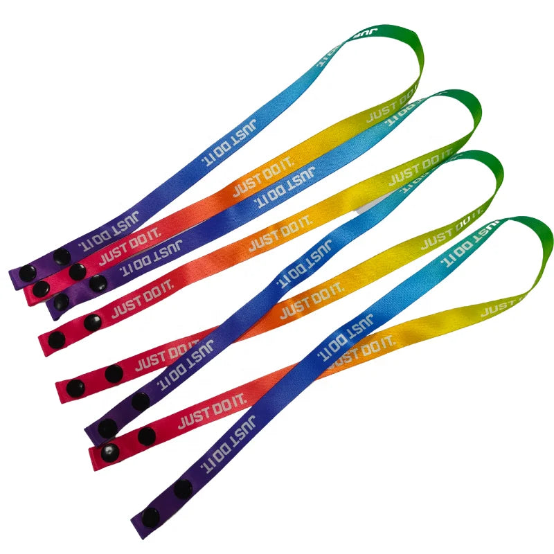 Keychain Lanyard Wholesale Neck Lanyard Strap Custom Logo Dye Sublimation Polyester Pantone Print Cheap Accessories Silk OEM Die