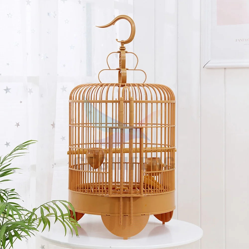 Thrush Bird Cage  Plastic Bathing  Round Cage Walking Bird Cage Accessories