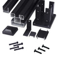 WPC Garden Fence with Aluminum Alloy Post Base HDPE Frame Nature Pressure Treated Wood Outdoor Farming Fencing Gate Accessories