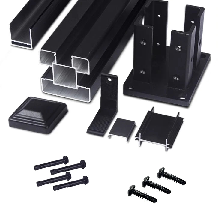 WPC Garden Fence with Aluminum Alloy Post Base HDPE Frame Nature Pressure Treated Wood Outdoor Farming Fencing Gate Accessories