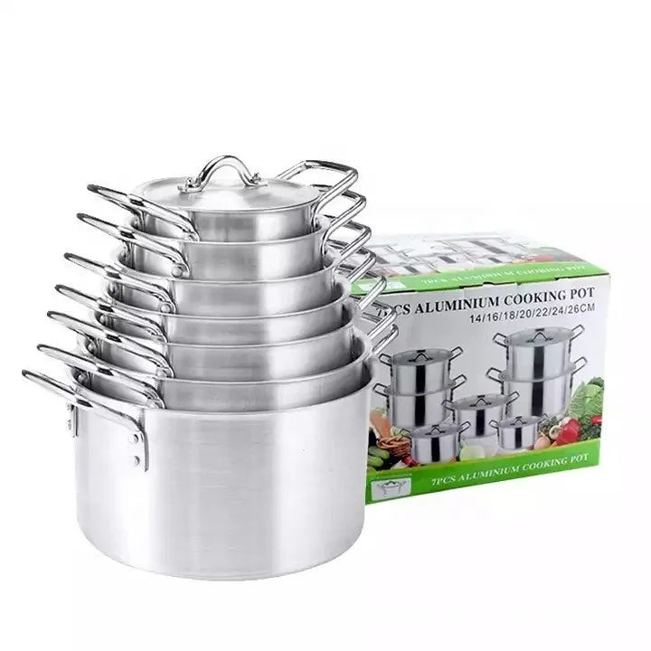 Modern 14 PCS Factory High Quality Non-Stick Cookware Set Aluminum Soup Pots Kitchenware High Quality Metal Cooking Equipment