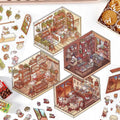 1 Piece/pack PET Stickers Open Today Cute Style Handmade DIY 3D Landscape Cabin Collage Series MegaBDM