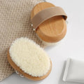 Custom Logo Wooden Handel Body Cleansing Brush Dry Brushing Body Brush Wooden Exfoliator Bath with Nylon Soft Hair