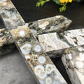 Healing Crystals Druzy Tower Stones Point Carving Crafts Ocean Jasper With Orbs Tower for Energy
