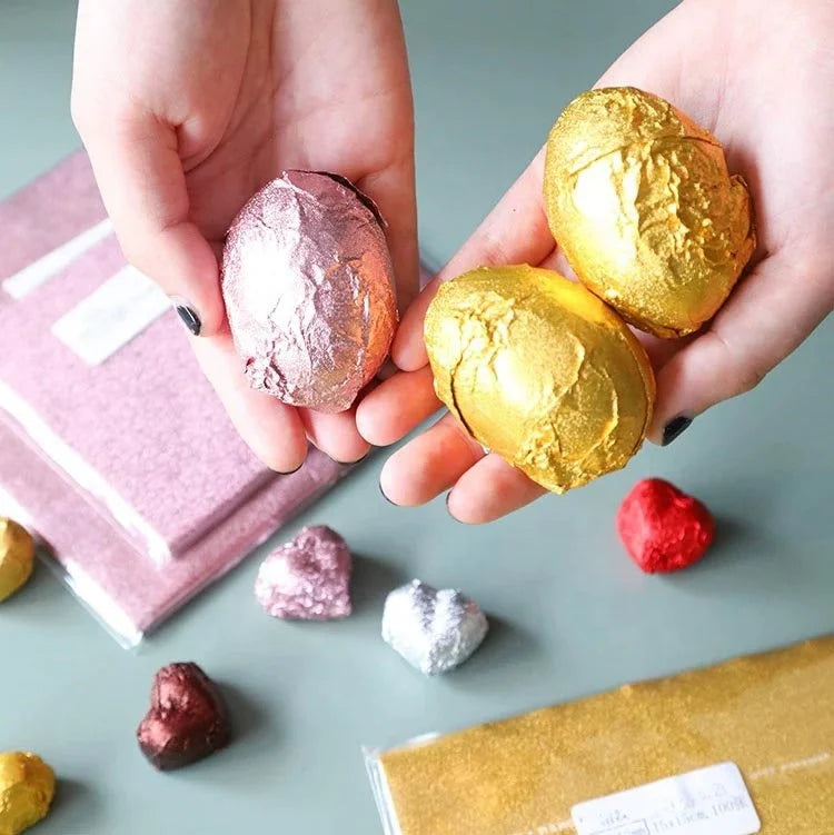 100 Pcs 8*8cm/10*10cm/15*15cm Chocolate Bar Foil Wrapping Paper Candy Decorative Aluminum Foil Tin Wrapper