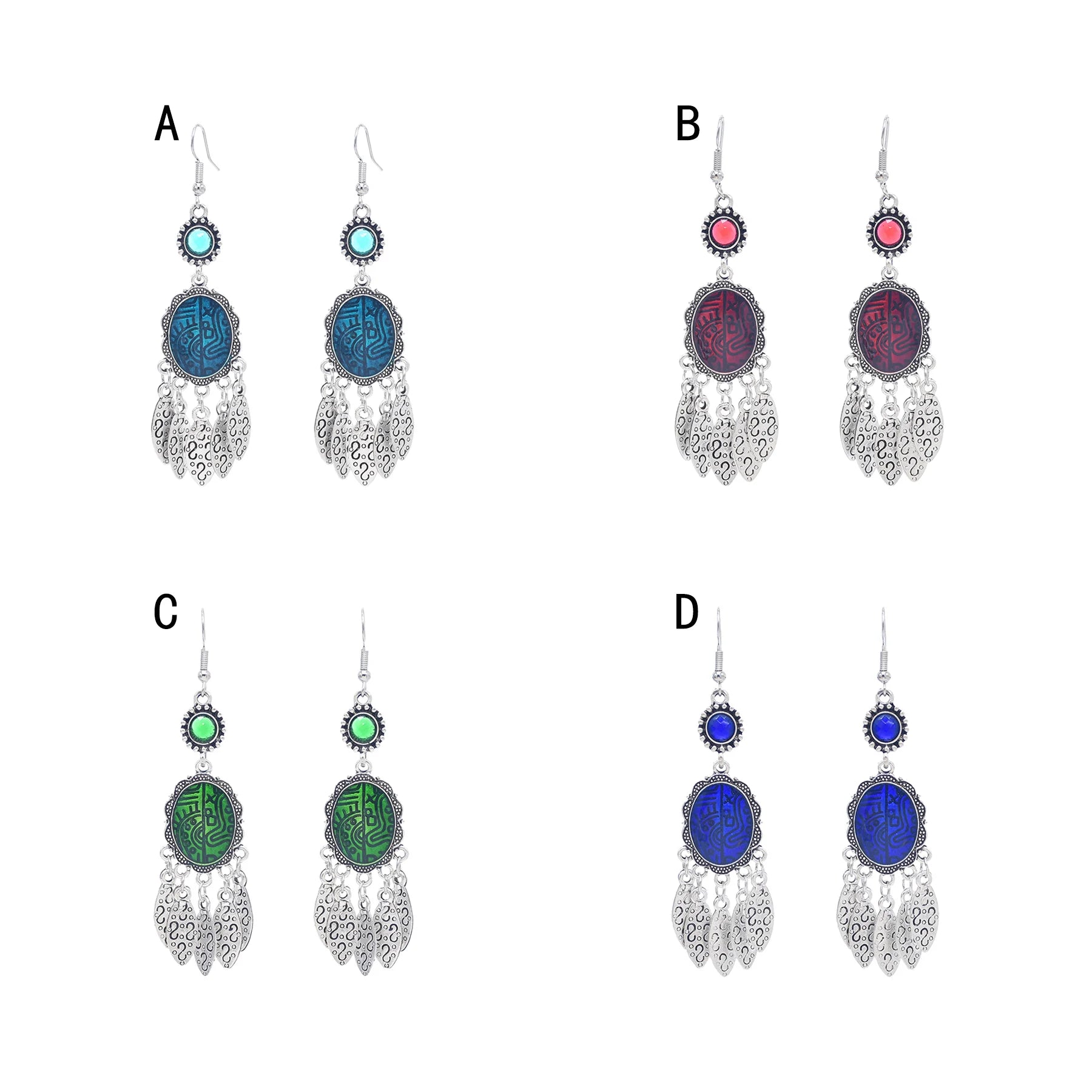 Leaves Tassels Women Drop Earrings Vintage Bohemian Ethnic Charms Earrings