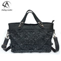 Andong Leather Genuine Cowhide for Ladies Lingge Hand Messenger Bag Fashion Flower Shoulder Crossbody Bag MegaBDM