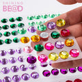 Acrylic Crystal Round Sticker Single Grain Self-Adhesive Rhinestones Diamond Scrapbook Box Decoration for Party