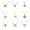 925 Sterling Silver 18K Gold Plated Necklace Blue Evil Eye Necklace Devil Eye Necklace