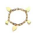 Yiwu Aceon Stainless Steel Chunky Long Link Chain DIY Multi Dangle Charm Blank Square Cube Leaf 18k Gold DIY Engrave Bracelet