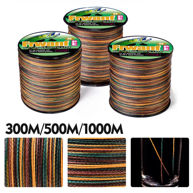 ASHCONFISH Super 4-Strand Braided 1000M Multifilament Speckled PE Fishing Line for Stream Lake River Fishing