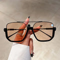 Vintage Oversized Sunglasses Fashion Men Women Square Shades Eyewear Trendy Matel Frame Brand Design UV400 Sun Glasses (KSG146)