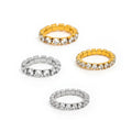 Joolim High End 18K Gold Plated Dainty Zirconia Pave Adjustable Ring for Women Stainless Steel Trendy Jewelry