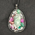 Gems feng shui Gemstone fluorite earrings jewelry pendant manufacturer Natural smoky quartz plated colorful earrings