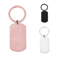 Promotional Personalized Rectangular Text Names Dog QR Code Keychain Custom Stainless Steel Laser Engraving Metal Blank Keychain