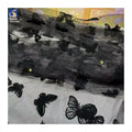 New Trends Tulle Dress Curtain Fabric Flocking Black Butterfly Mesh Fabric New Fashion Tulle for Woman