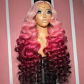 Customized Colorful Human Wigs Glueless 5*5 Transparent Lace Closure Wigs Ombre Pink Body Wave 100% European Human Hair