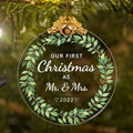 Custom Round Shape Clear Christmas Tree Ornaments Hanging Glass Ornament Blank Christmas Decoration