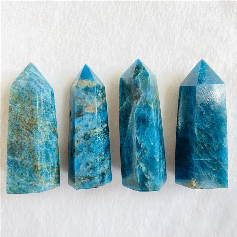 Wholesale Polished Blue Apatite Obelisk Wand Tower Crystal Points for Healing