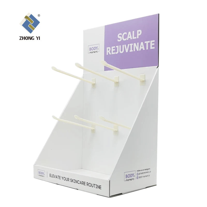 Custom Pop Cosmetic Toys Glasses Hook Paper Display Rack Pdq Display Box Hook Paper Shelf Display