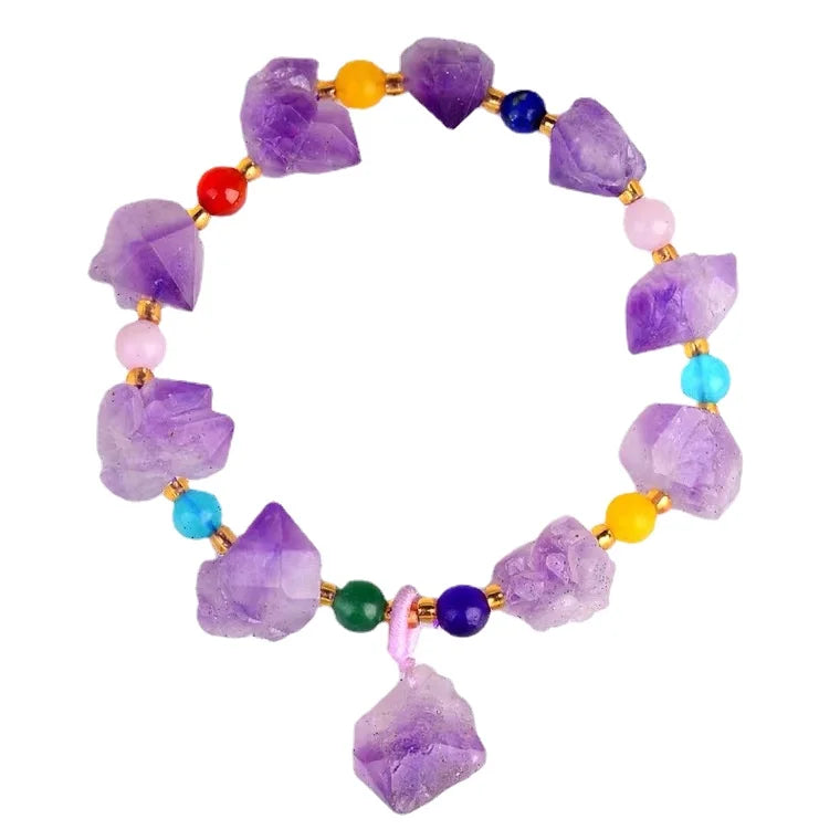 Jewelry Women 2021 Wholesale Crystals Healing Stones Bracelet Amethyst Gemstone Stretch Bracelet