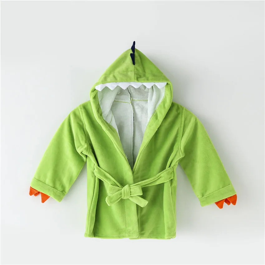 Soft Unisex Baby Newborn Bamboo Bathrobe with Hooded Cartoon Animal Print Quick-Dry Eco-Friendly for Bathroom Use