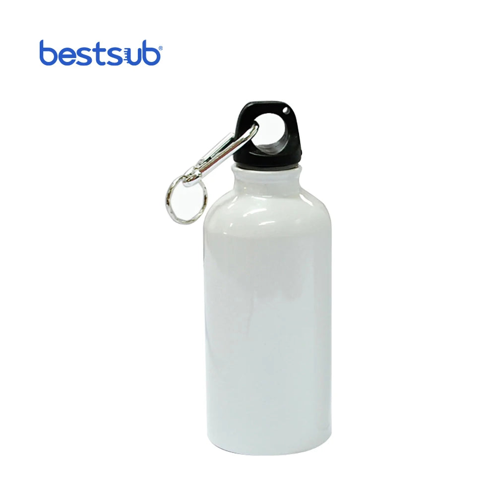 Best Wholesale 400ml Custom Sublimation White Aluminum Running Sports Water Bottle Premium Drinkware